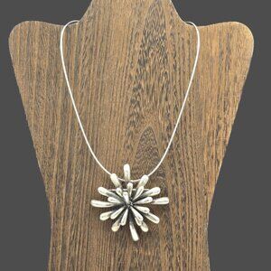 ZINA Sterling Silver Chrysanthemum Firework Burst Brooch Pin / Pendant Necklace